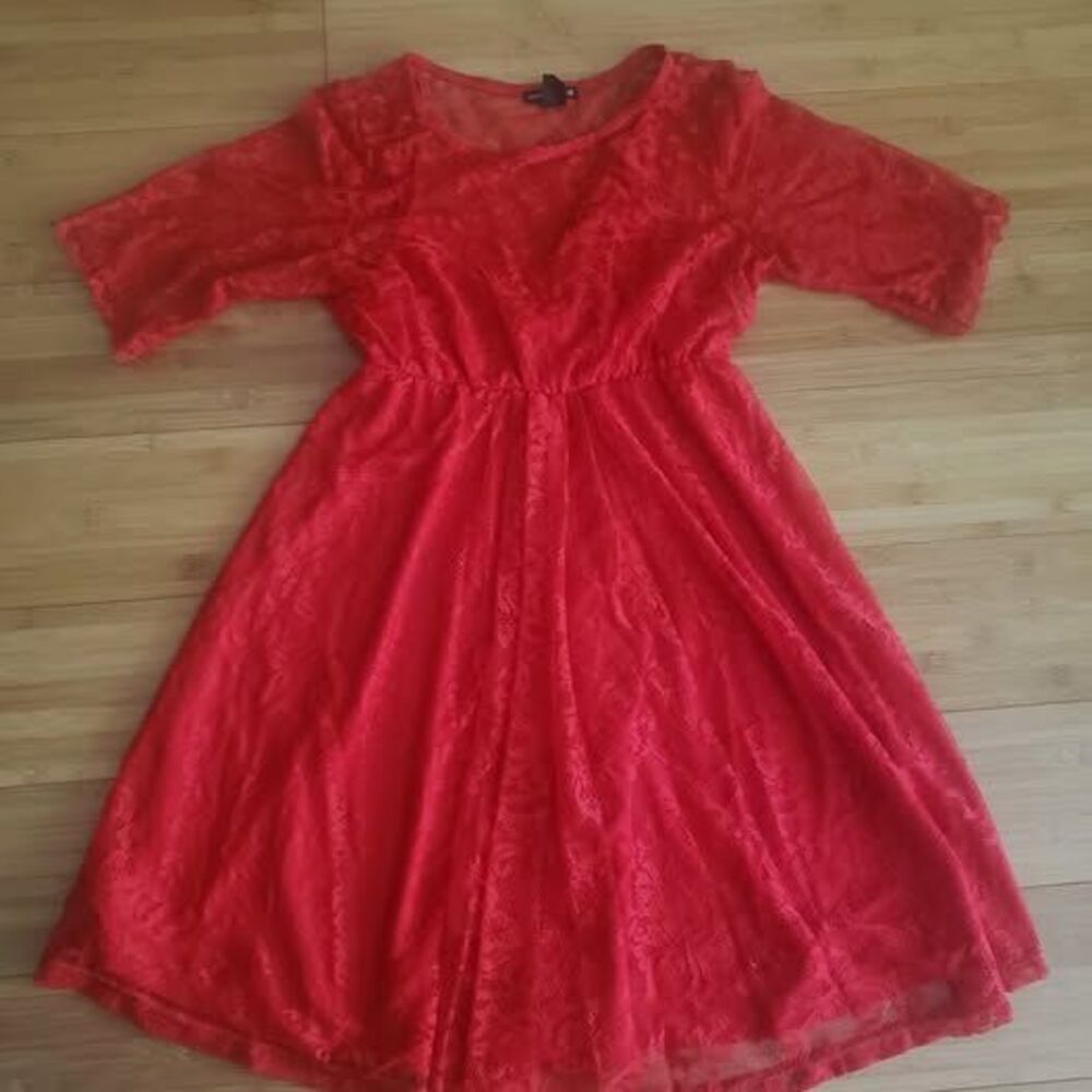 Maternity Red Lace Dress - S
